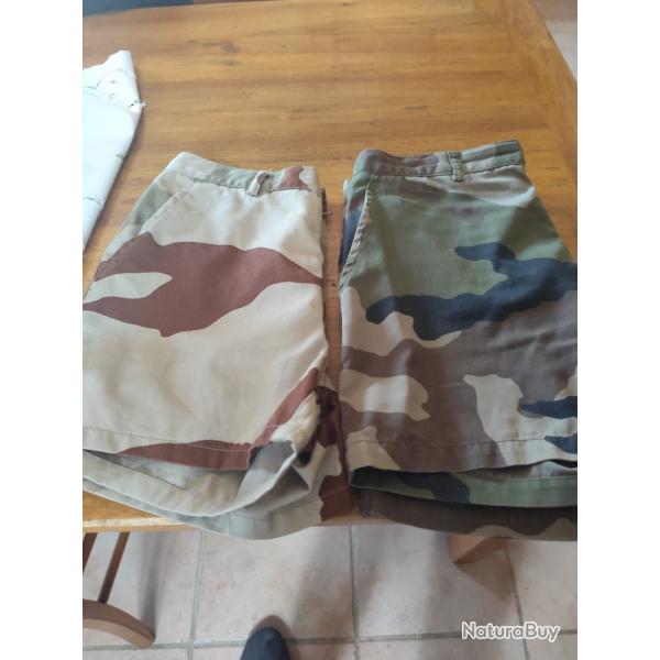 Lot de deux shorts arm�e fran�aise taille 80.