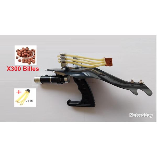 Fronde de Pr�cision Professionnelle + Laser 3x �lastiques Puissants + 300 Billes LIVRAISON OFFERTE