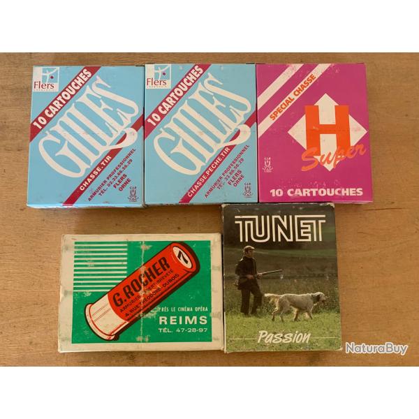 Lot de 5 botes de cartouches cal 16.