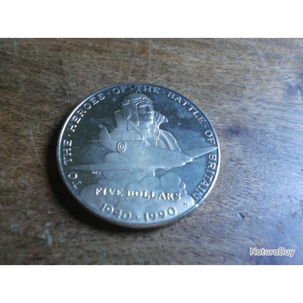 monnaie r�public of the marshall  five dollars  " 1940 / 1990