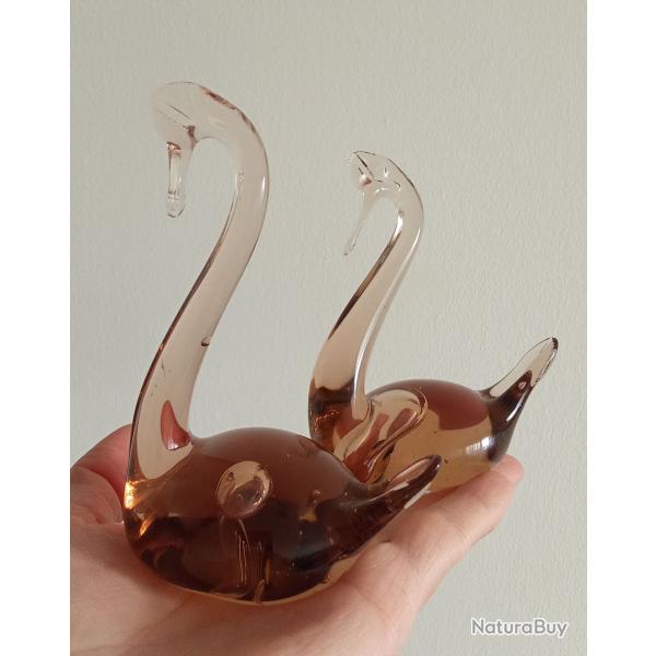 DEUX SYGNES EN CRISTAL FABRIQU� EN URSS CCCP ANN�ES 70