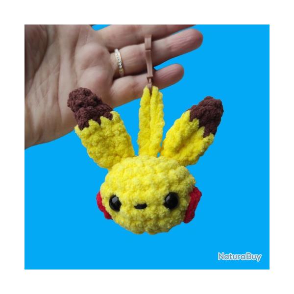 Pikachu Porte Cls Amigurumi Crochet Peluche Fait Main Neuf * LIVRAISON GRATUITE *