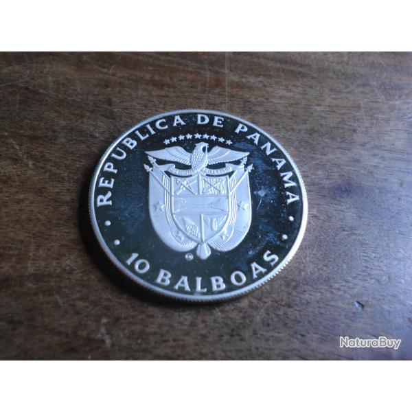 m�daille r�publica panama argent 10 balboas "" 1982