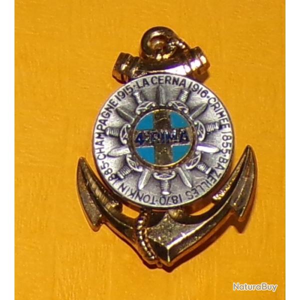 4� R�giment d'Infanterie de Marine, 2 pi�ces, �pingle rivet�e, FABRICANT DELSART SENS  ,  HOMOLOGATI