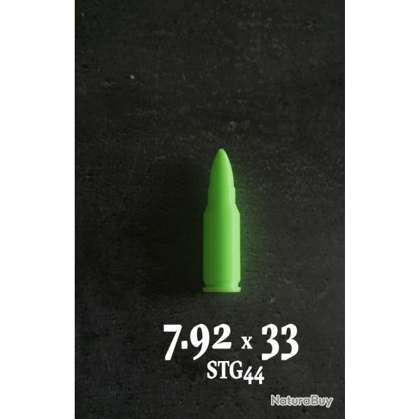 Lot de 3 Douilles de manipulation, tir � sec 7.92 x33 Kurz Sturmgewehr STG44