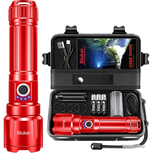 Lampe Torche LED 20000 Lumens Batterie 5000mAh Ultra Puissante USB C �tanche IPX6 Tactique