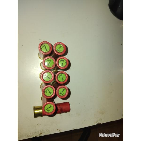 lot de10 cartouches  manufactures  mgm gros culot  en calibre 20