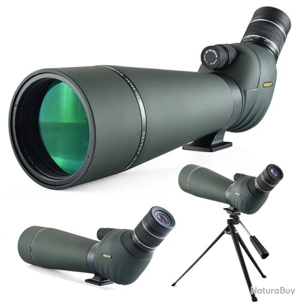Longue Vue 25-60x80 HD Lunette de Rep�rage avec Tr�pied Pochette Prisme BAK4 Tir Sportif Observation