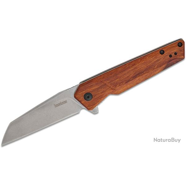 Couteau Kershaw Avert A/O Lame Acier Inox Manche Bois Linerlock Clip KS1432