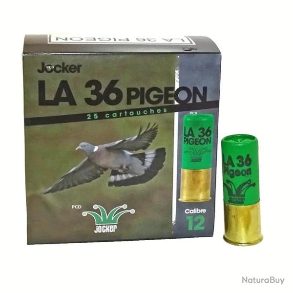 Cartouches JOCKER LA 36 PIGEON calibre 12 70 36g BJ x25