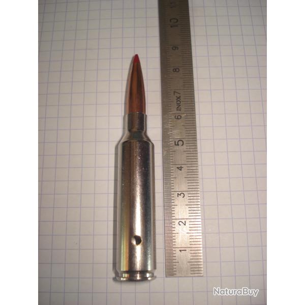 une cartouche de 7mm PRC neutralise, amorce percute, tui perc, pour collection