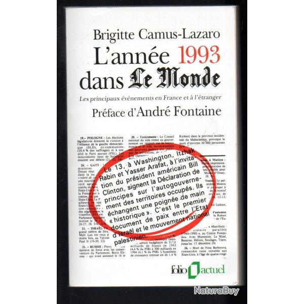 l'ann�e 1993 dans le Monde folio de brigitte camus lazaro