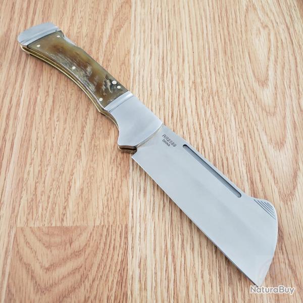 Couteau Rough Ryder Big Horn Lame Acier Inox Manche Corne de Blier Lockback RR2589