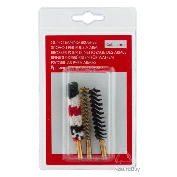 Set de 3 brosses STILCRIN - Laine/Nylon/Laiton Cal. 7,5mm - 1/8"