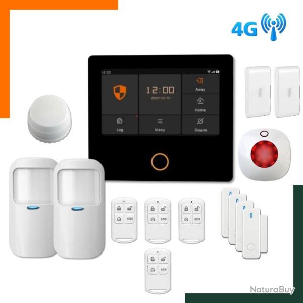 Kit d'alarme maison sans fil GSM, 4G, Installation facile Autocollants dissuasifs