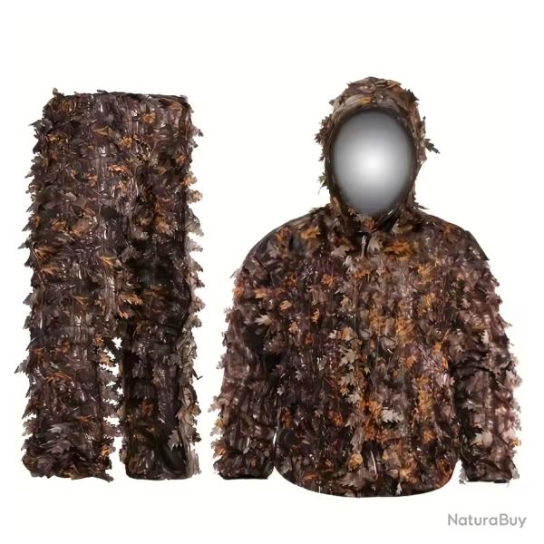 Costume de Camouflage Ghillie Adulte Chasse observation Marron