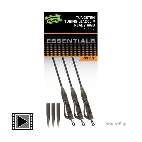 Montage Fox Edges Tungsten Tubing Leadclip Ready Rigs (par 3)