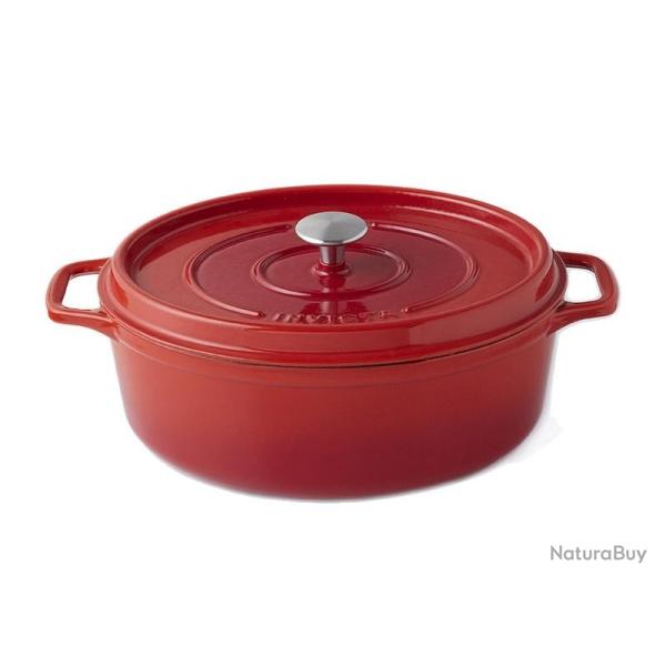 Cocotte ovale 8,5L Invicta RUBIS rouge diam.35cm