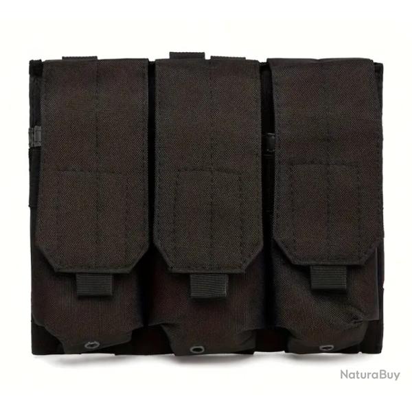 Porte chargeur triple tactique - Noir - Velcro