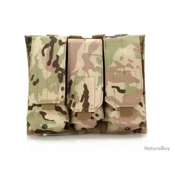 Porte chargeur triple tactique - Camo Teillis - Velcro