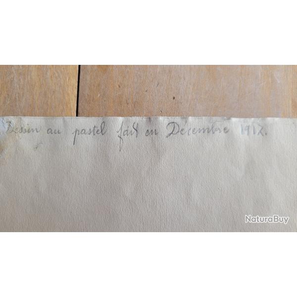 Travail de Poilu de 1917-Dessin au Pastel