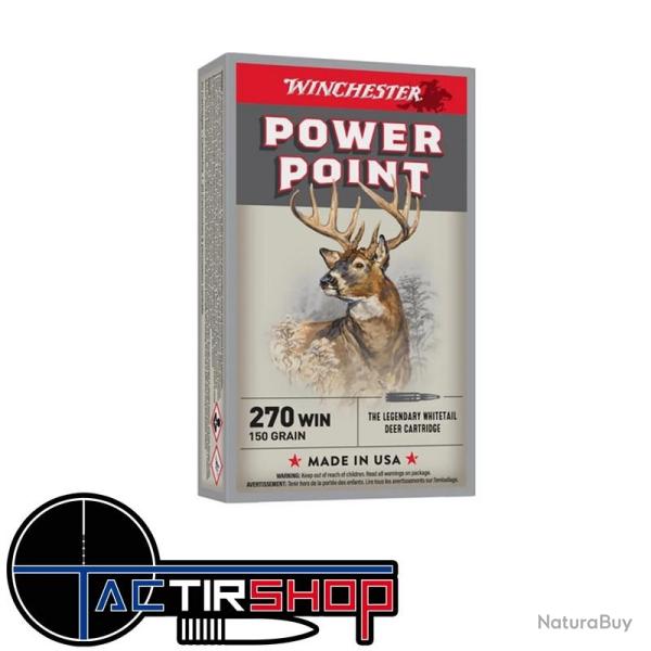 Munitions Winchester Power-Point 270 Win 150gr Boite 20