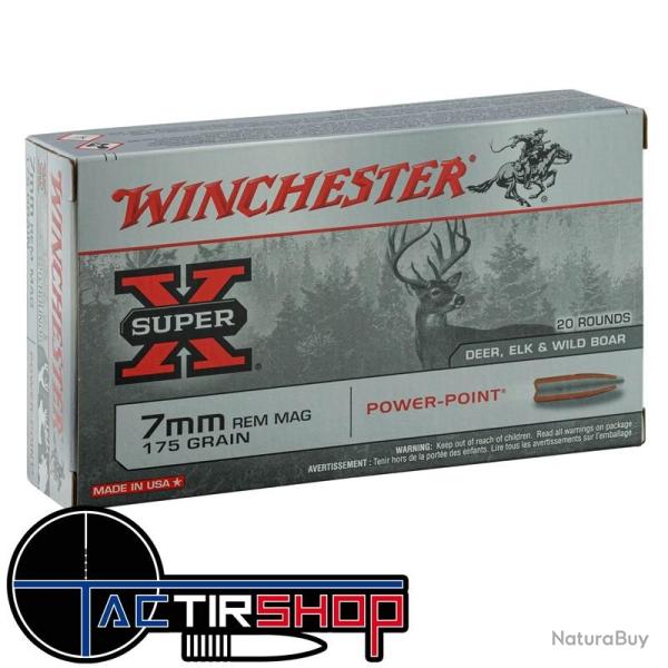 Munitions Winchester Power-Point 7mm Remington Magnum 175gr Boite 20