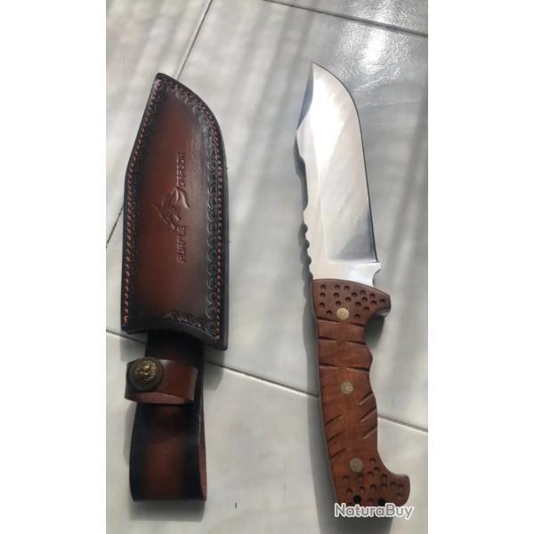 Purple Dragon Spear - Couteau de Chasse Full-Tang en Acier Inoxydable