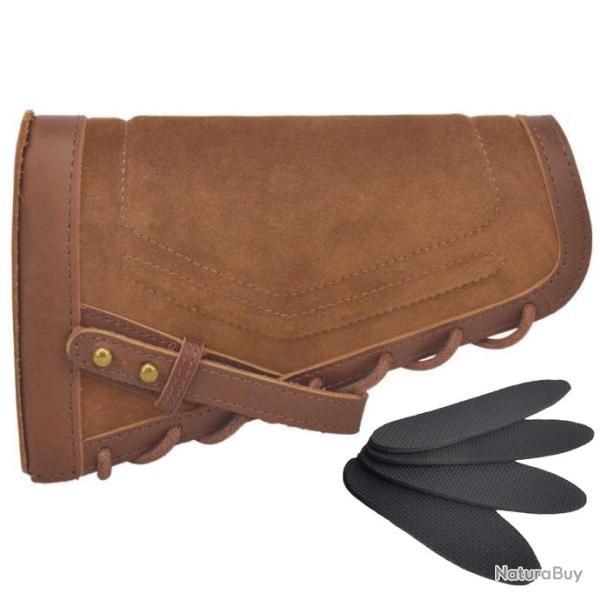 Busc de crosse 100% cuir ambidextre avec inserts - marron - LIVRAISON GRATUITE