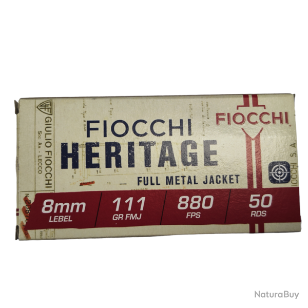 CARTOUCHES FIOCCHI HERITAGE 8MM LEBEL 111 GR FMJ 10 boites pour 500 munitions