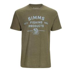 Tee shirt SIMMS Stacked Logo Bass Military Heather