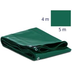 B&acirc;che de protection avec oeillets 500 x 400 cm 650 g/m&sup2; PVC plastique vert 14_0008465