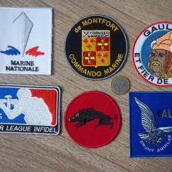 lot 6 &eacute;cussons militaire collection insignes tissu