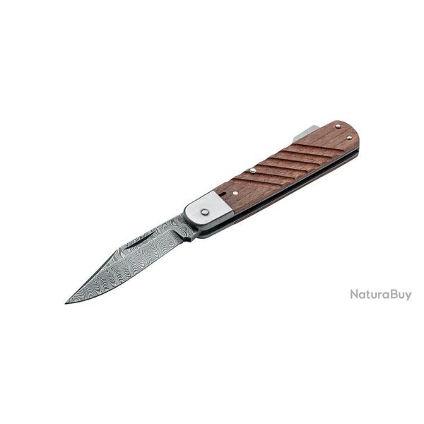 Couteau Boker 98k Damas - Lame 84mm - Manche Noyer