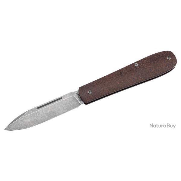 Couteau Boker Coffin Jute Micarta - Lame 80mm - Manche Micarta - Clip rversible/Etui feutre