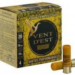 Cartouches TUNET VENT D'EST YELLOW TEMPEST STEEL calibre 20/70 HP n&deg;5 x25