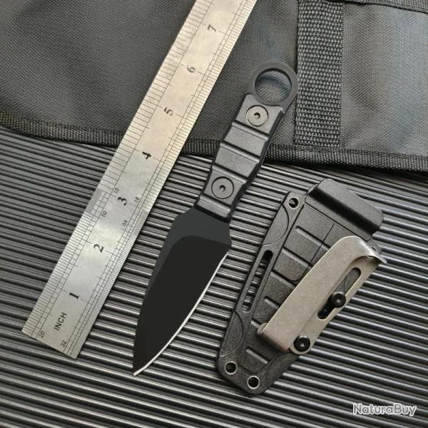 Couteau de Poche Outdoor Robuste avec Gaine Kydex - Lame Inox 7 cm - Collection Survie Randonne n3