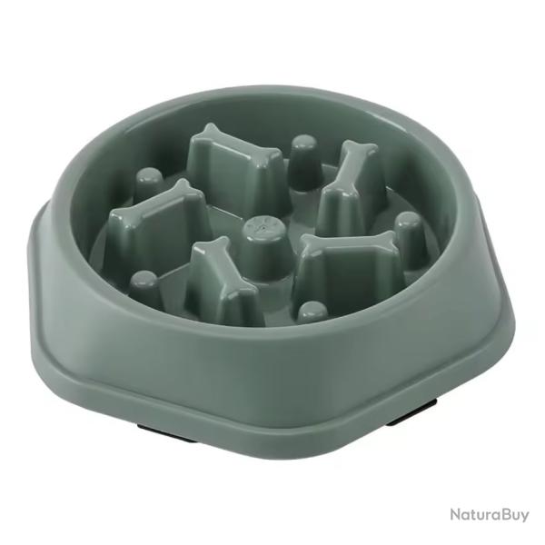 Bol Gamelle chien  alimentation lente Anti-touffement Anti-glouton 19,5cm Vert