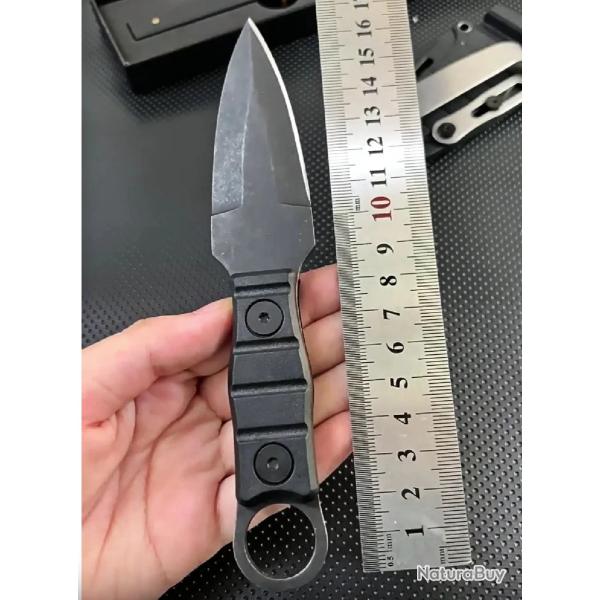 Couteau de Poche Outdoor Robuste avec Gaine Kydex - Lame Inox 7 cm - Collection Survie Randonne n4