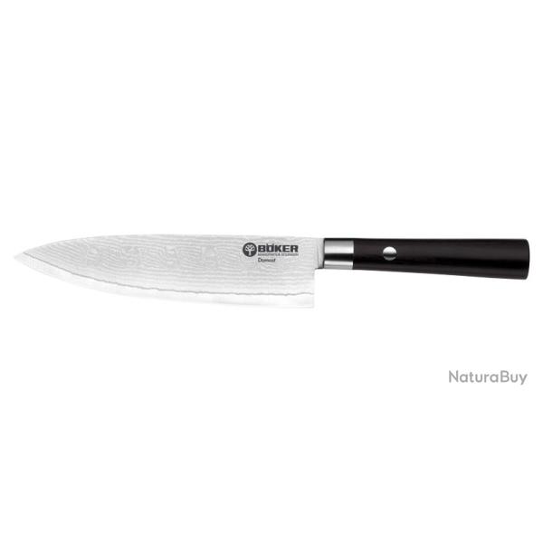 Couteau Boker Cuisine Damas Chef - Lame 157mm - Manche Plywood Noir