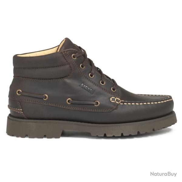 MOCASSIN BATEAU CRANTE TARMAC MID MARRON AIGLE