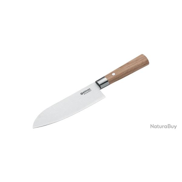 Couteau Boker Cuisine Damas Santoku - Lame 172mm - Manche Olivier