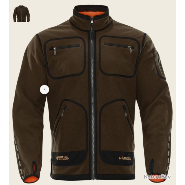 VESTE POLAIRE HARKILA HOMME KAMKO FLEECE GREEN/ORANGE
