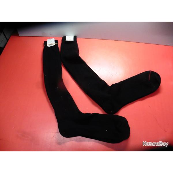 Lot de 2 paire de chaussettes hautes noires pour Rangers et chaussures de montagne Taille 45/47