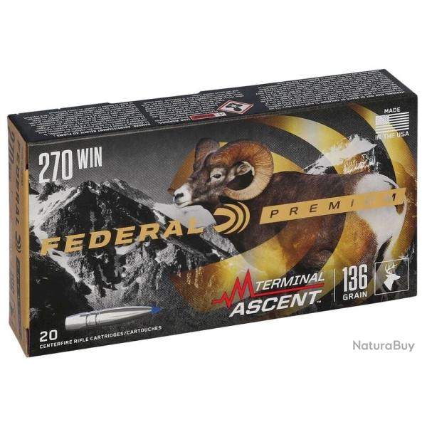 Munitions FEDERAL cal.270 win Terminal Ascent 136gr par 60