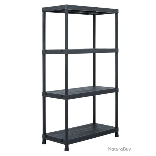 �tag�re de rangement Noir 100 kg 60x30x138 cm Plastique pratique multifonction transportable