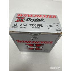 Cartouches WINCHESTER DRYLOK X STEEL calibre 12/70 bj n&deg;3 x25