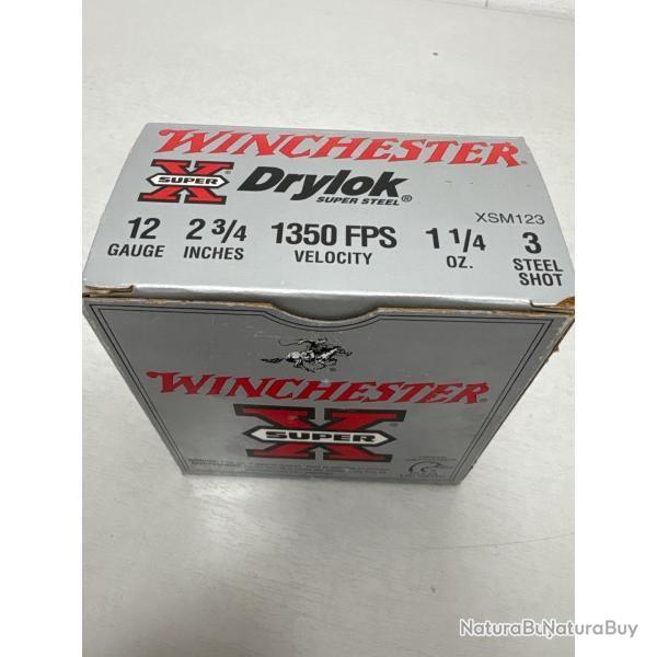 Cartouches WINCHESTER DRYLOK X STEEL calibre 12/70 bj n�3 x25