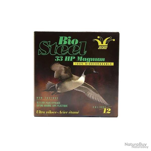 Cartouches JOCKER BIO STEEL 33HP calibre 12 76 33g bourre bio acier x25