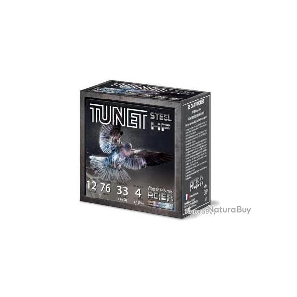 Cartouches TUNET PIGEON STEEL HP calibre 12/76 33g bj n�4 acier x25